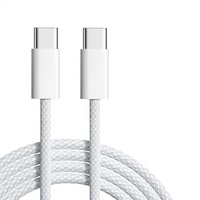 Câble de données USB C vers USB C à charge rapide 60W, cordon de chargeur de téléphone en nylon tressé de type C pour 16 Pro