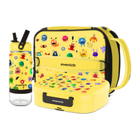Vente en gros de boîte à lunch scolaire en plastique micro-ondable isolée double couche de grande capacité de 1200 ml avec bouteille d'eau