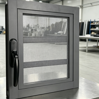 Ventana Moderna de Aluminio con Rejilla de Seguridad Antirrobo, Doble Acristalamiento y Aislamiento Acústico para Villa y Cocina