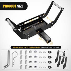 AMBITION Nouveaux produits de récupération pour conducteurs, plaque de montage de treuil pour attelage de pare-chocs, état neuf, support de treuil - Product Image 1