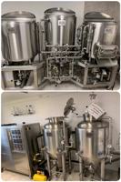 Sistem Pembuatan Bir Kompak 100L 3-Vessel Brewhouse dari Baja Anti Karat dengan Mash Tun, Kettle, dan Whirlpool untuk Nano Breweries