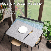 Tapis de table en tissu 100% polyester écologique avec logo personnalisé imprimé, set de table de haute qualité, accessoires de cuisine