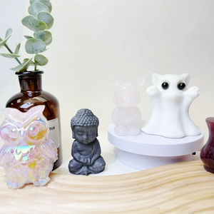 Figuras de Piedras de Cristal al por Mayor de Fábrica, Producto Espiritual, Artesanías Curativas de Cuarzo Rosa y Fluorita para Decoración del Hogar - Product Image 4