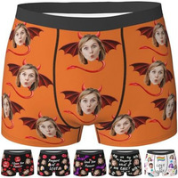 Boxers pour hommes à motif de dessin animé imprimé numérique, amusants et ludiques pour Noël, avec effet push-up fessier, taille mi-haute et élasticité