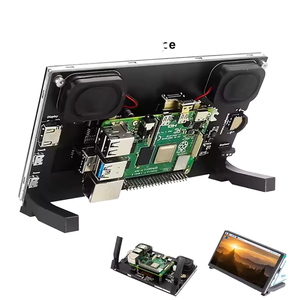شاشة عرض LCD تعمل باللمس مقاس 7 بوصات لـ Raspberry <span class=keywords><strong>Pi</strong></span> بدقة 1024×600 H-D IPS، شاشة محمولة صغيرة للكمبيوتر الشخصي متوافقة مع 3B+/4B/5B/Zero مع حامل وبرنامج تشغيل GT911 - Product Image 1