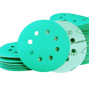 Outils abrasifs DMS Disque de ponçage 5 pouces 8 <span class=keywords><strong>trous</strong></span> Film vert Papier de sable <span class=keywords><strong>Crochet</strong></span> et boucle Papier de verre pour polissage automobile - Product Image 3