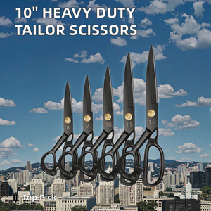 Ciseaux de couturière professionnels de 10 pouces, robustes, de qualité industrielle, pour le cuir, la couture, la confection, à bord dentelé, bricolage - Product Image 2