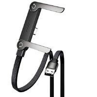 Câble de charge rapide invisible avec support, 1 mètre, en nylon tressé, coque AL, PD 27W 240W