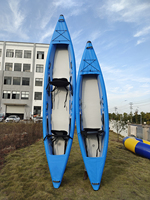Nouveau Kayak de Pêche Gonflable 1-2 Personnes - PVC Épaissi, Plancher Drop-Stitch Renforcé, Fond Rigide Renforcé Directement de l'Usine