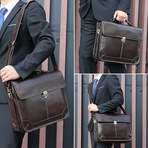Monederos y bolso de mano para hombre con estilo, bolso de oficina de cuero genuino, maletín para hombre, bolso de mensajero para ordenador portátil de piel de becerro, maletín - Product Image 6