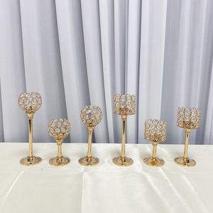 <b>Wedding</b> Decorative Golden <b>Candle</b> Holder With Crystal Cup for <b>Wedding</b> Tabletop Centerpieces - Product Image 5