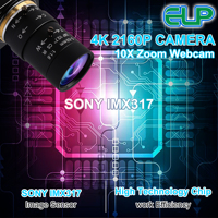Cámara Web USB 4K con Zoom 10X, Sensor IMX317, Montura CS, Lente de 5-50 mm, 3840*2160, Mjpeg 30fps, Alta Velocidad, UVC, Plug and Play