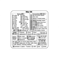 Autocollant de raccourcis clavier double face en acrylique imperméable Baide pour Windows/Word, ordinateur portable, logiciels de bureau et MACOS/MACBOOK