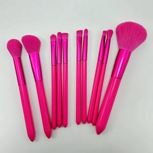 Ensemble de 10 pinceaux de maquillage à manche en bois de rose mat, poils synthétiques, pour le visage, les yeux, le surligneur, le correcteur, outil de beauté - Product Image 5