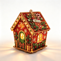 Kit de Peinture Diamant DIY de Noël : Maison en Diamants Faite à la Main, Ensemble d'Artisanat Artistique en Cristal pour Décoration Intérieure, Cadeau de Noël
