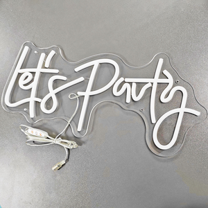 Enseignes néon LED « Let's Party » pour montage mural, décoration maison, centre commercial, parc, anniversaire, mariage, fête, hôtel, bar, entreprises, hôpitaux - Alimentation USB - Product Image 4