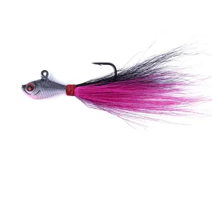 Yenilenebilir 25g 7cm yüksek karbon çelik dikenli kanca yüksek kaliteli geyik kuyruğu saç kurşun kanca kurşun Bucktail Jig kafa