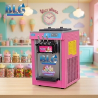 Machine à crème glacée BLG, machine à crème glacée commerciale, machine à crème glacée molle, cornet de crème glacée, acier inoxydable, 3 saveurs