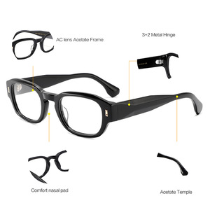 Conchen - Monturas de Gafas Rectangulares de Acetato, Unisex, Tendencia de Moda, Montura Completa, Lentes Planas 8628 - Product Image 3