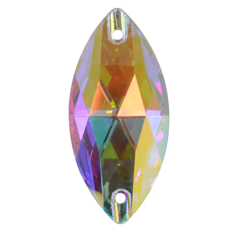 Alta calidad k9 flatback diamantes de imitación perlas de Cristal ab cose en navette de diamantes de imitación