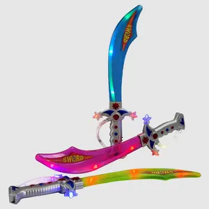 Fabricantes vendas diretas flash vara música elétrica rotativa luz espada cor das crianças acender brinquedo música espada