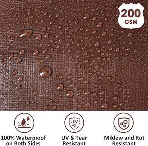 Bâches en polyéthylène robustes marron/noires, imperméables, renforcées avec œillets métalliques <span class=keywords><strong>pour</strong></span> la couverture de camions et remorques - Product Image 4