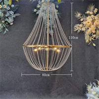 Lustre LED luxueux en forme de papillon avec perles de cristal et placage en fer, indice de protection IP33, couleur personnalisable pour décorations de mariage et de fête, AC