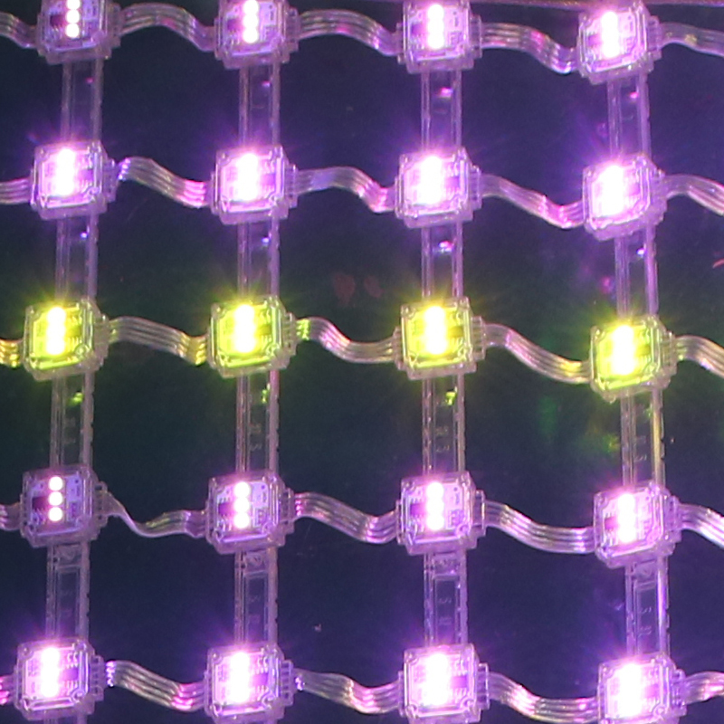 SHIJI P50 Outdoor Customized 18mm Pixel Net Waterproof Ip67 Ucs5603 Rgb 12V Led Net Screen Programmable Pixels Light