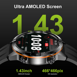 Montre connectée M61 2026 avec GPS intégré, écran AMOLED 1,43 pouces, suivi de santé 24h/24, étanche 5 ATM, assistant IA - Product Image 2