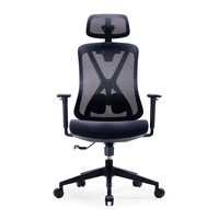 Chaise de bureau de direction à dossier haut en maille avec accoudoirs et siège réglable pour poste de travail informatique