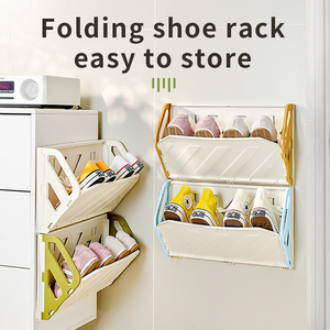 Giá để giày nhựa lắp ráp dễ dàng, đặt trước cửa, kiểu nghiêng, để giày dép, ủng, dép lê, giày thể thao - Product Image 2