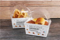 Boîtes à sandwich écologiques et recyclables en gros, emballages jetables pour le petit-déjeuner et les sushis, boîtes en PVC avec laminage mat