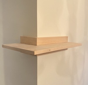 Étagère flottante 3/4 cercle, lieu de travail, étagère Feng Shui, cacher l'<span class=keywords><strong>angle</strong></span>, étagère à bord droit d'<span class=keywords><strong>angle</strong></span>, étagère à plantes rustique grise - Product Image 5