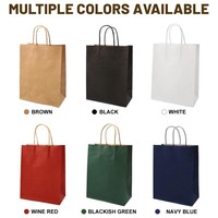 Sac de shopping en papier kraft avec logo personnalisé, sac fourre-tout rectangulaire noir mat pour l'emballage de boutiques de détail