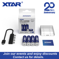 XTAR 4Pcs 1.5V AA LR 3000mAh Solid State USB-C Charging Protected Rechargeable Battery Low-drain Devices Support OEM 1200 Cycles