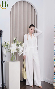 Pantalon plissé ample taille haute pour femme, coupe décontractée, en polyester et élasthanne, style vietnamien, idéal pour l'été - Product Image 6