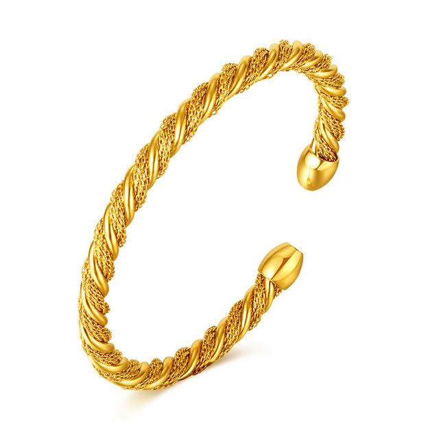 Women's Stainless Steel Cable Wire Twisted Cuff Bracelet Fashion Metal Bracelet