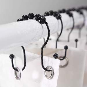 Stainless Steel Shower <b>Curtain</b> Hooks Rustproof Sturdy Anti-Rust Shower <b>Curtain</b> Rings - Product Image 1