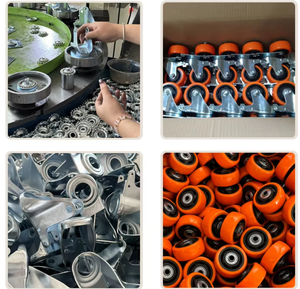 Промышленные роликовые колеса Qianyue из ПВХ, 3, 4, 5 дюймов, поворотные, для верстаков, бесшумные, оранжевые, средней грузоподъемности, OEM/ODM - Product Image 5