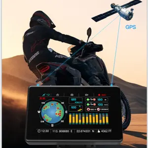 Système de surveillance de moto DVR à écran tactile de 4 pouces Odomètre multifonctionnel de GPS Boussole de latitude pour moto