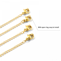 Accessoires de bijoux à bricoler soi-même sans ternissement queue de goutte d'eau fermoir de homard collier en acier inoxydable plaqué or chaîne d'extension