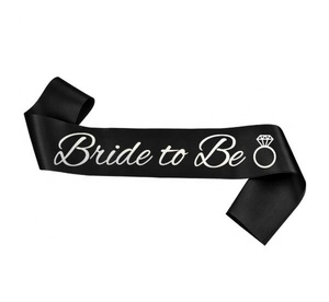 New Black <span class=keywords><strong>White</strong></span> Bride to Be Sash addio al nubilato Sash Bridal Shower Hen Party decorazioni di nozze bomboniere accessori - Product Image 5