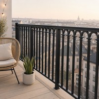 Design moderne de garde-corps de balcon en aluminium, garde-corps en métal de luxe pour terrasse et usage commercial