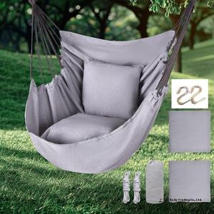 Draagbare Indoor/Outdoor Katoenen Geweven Hangmatstoel Met Canvas Kussens Fijn Katoenen Weefsel En Canvas Materiaal - Product Image 4