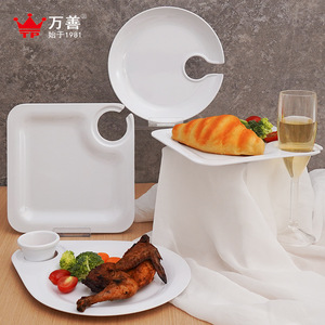 Plateau de service en mélamine Wanshan avec porte-verres à vin, idéal pour les réceptions de café ou de thé en extérieur - Product Image 1