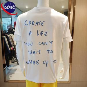 T-shirt court graphique de haute qualité 240gsm coton Polyester t-shirt goutte épaule sérigraphie personnalisée grande taille Boxy hommes t-shirts - Product Image 1