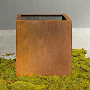 Durable Corten Steel <b>Square</b> Planter 24-inch Eco-Friendly Indoor/Outdoor Rustic Flower <b>Pot</b> for Home Garden Landscaping Floor - Product Image 1