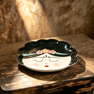 Maceta de porcelana con diseño floral en relieve, acabado negro brillante, para cactus pequeños, suculentas, plantas verdes de mesa - Product Image 2