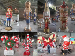 Commercial Navidad décor grande décoration <span class=keywords><strong>de</strong></span> Noël en <span class=keywords><strong>fibre</strong></span> <span class=keywords><strong>de</strong></span> <span class=keywords><strong>verre</strong></span> Noël père noël <span class=keywords><strong>canne</strong></span> à sucre entrée en <span class=keywords><strong>fibre</strong></span> <span class=keywords><strong>de</strong></span> <span class=keywords><strong>verre</strong></span> porte <span class=keywords><strong>de</strong></span> parc - Product Image 5