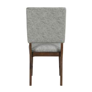DB Modern <b>Dining</b> Furniture Side <b>Chairs</b> Set of 2 Gray Textured Fabric Upholstered Seat Back <b>Walnut</b> Finish Wood Transitional Style - Product Image 6